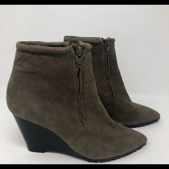 #300 HALSTON SUEDE WEDGE ANKLE BOOTIE - Picture 1 of 6